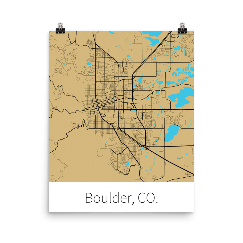 Boulder, CO. - Gold & Black