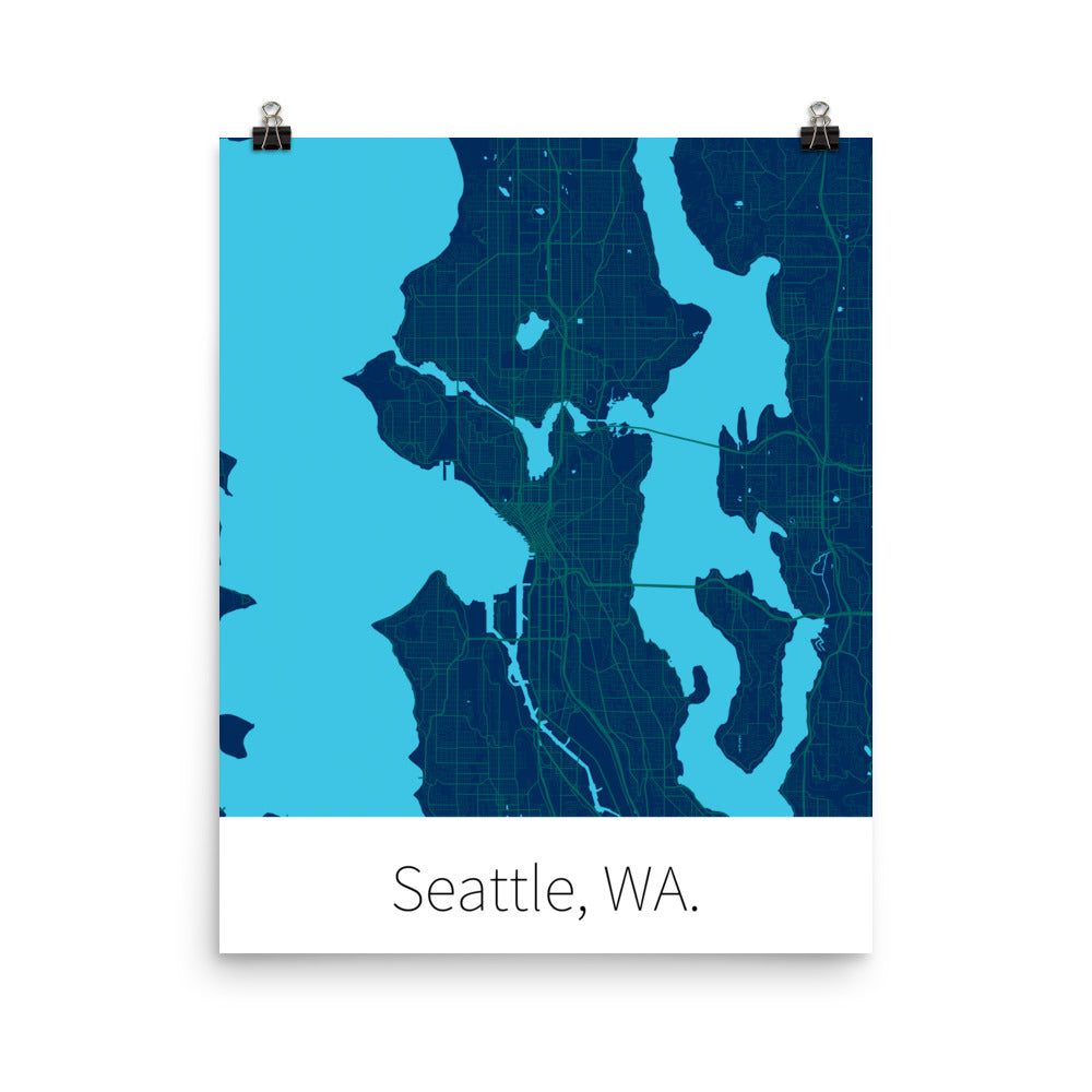 Seattle, WA. - Navy Blue & Northwest Green