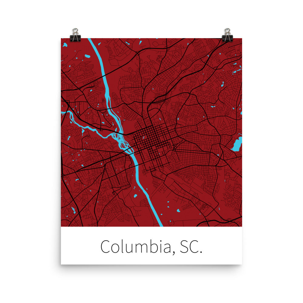 Columbia, SC. - Garnet & Black