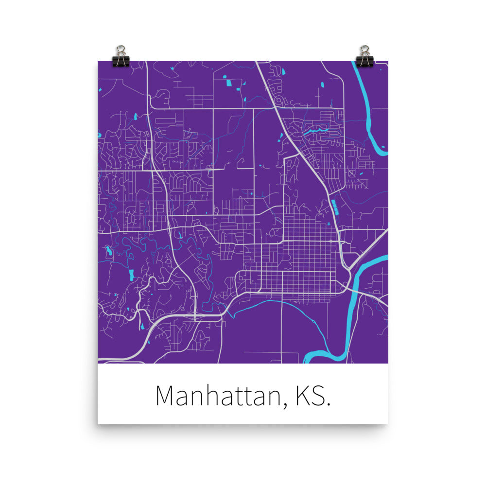 Manhattan, KS. - Purple & Light Gray