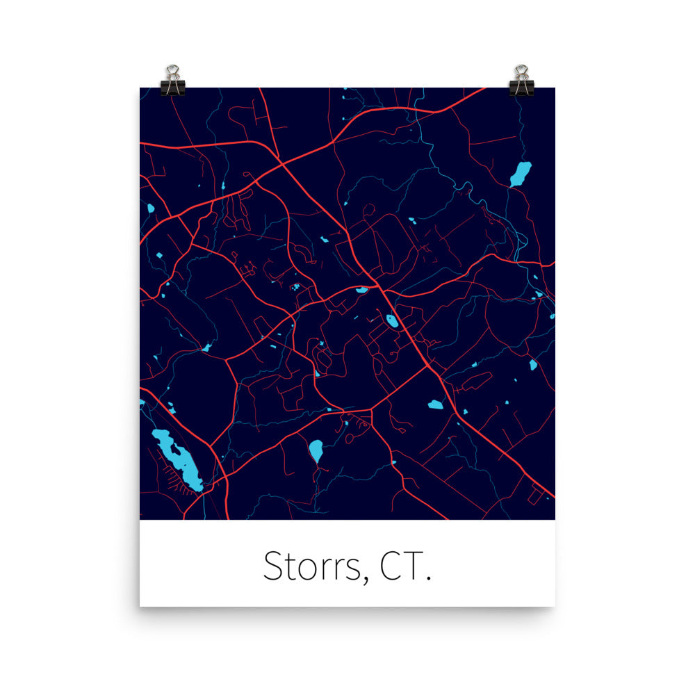 Storrs, CT. - Navy Blue & Red