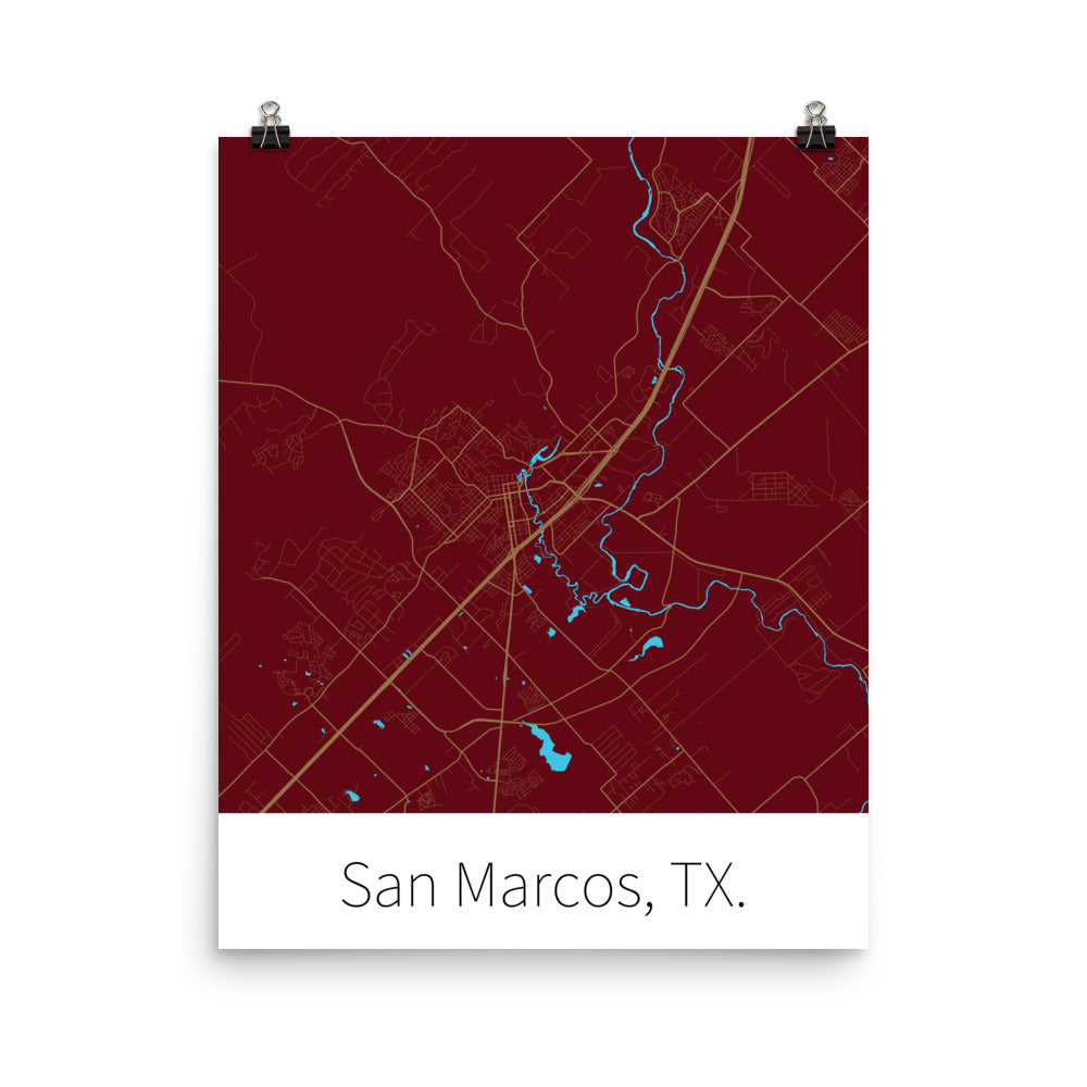 San Marcos, TX. - Maroon & Gold