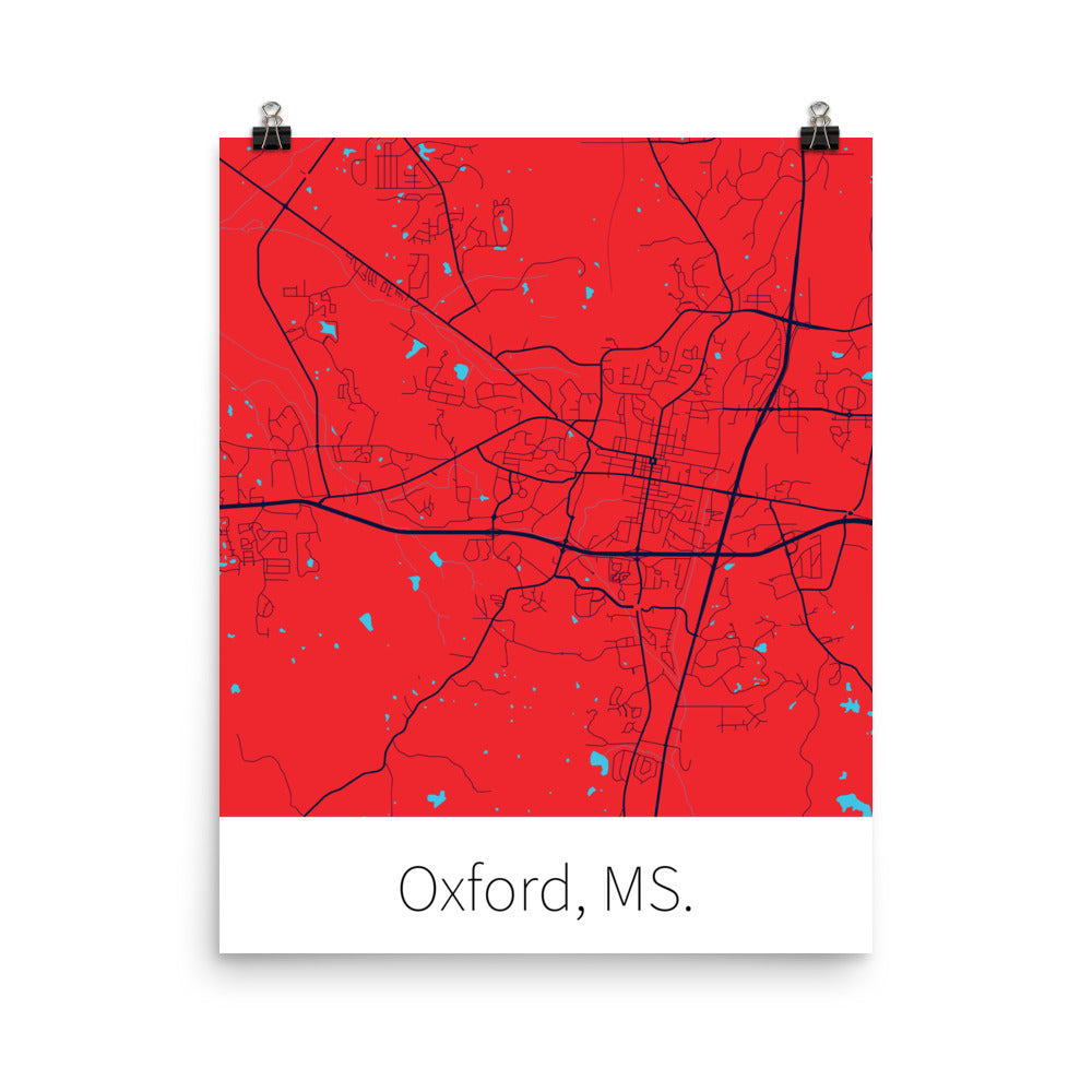 Oxford, MS. - Red & Navy Blue