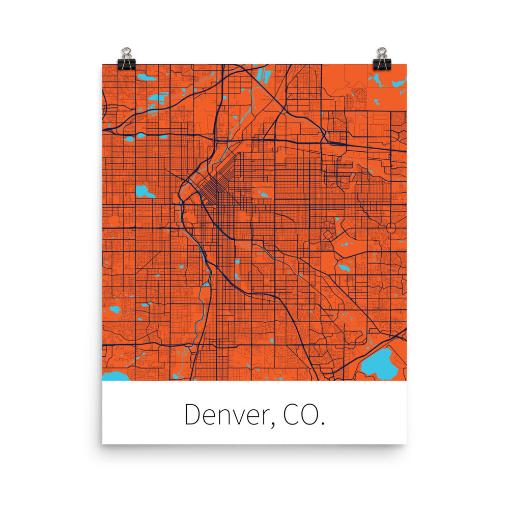 Denver, CO. - Orange & Navy