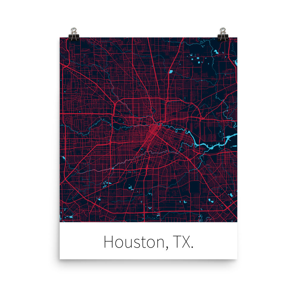 Houston, TX. - Deep Steel Blue & Battle Red