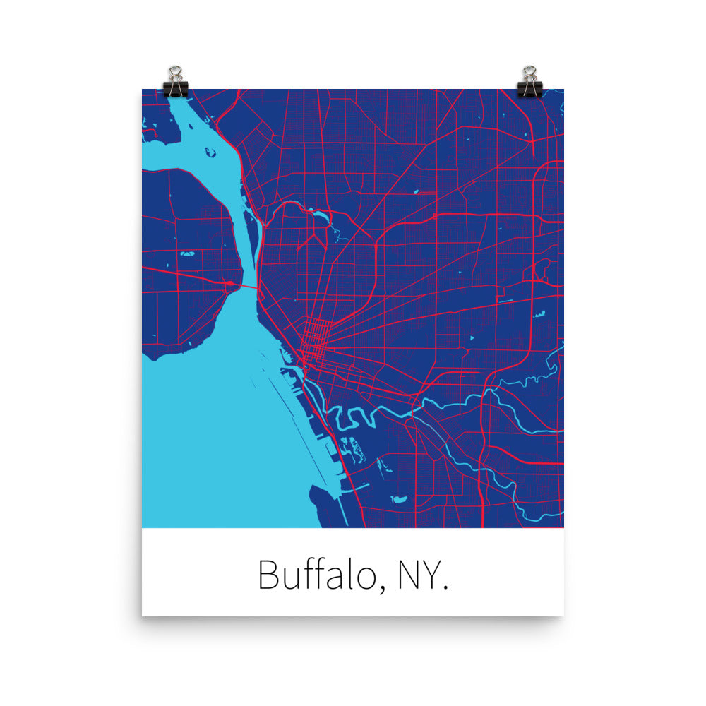 Buffalo, NY. - Blue & Red