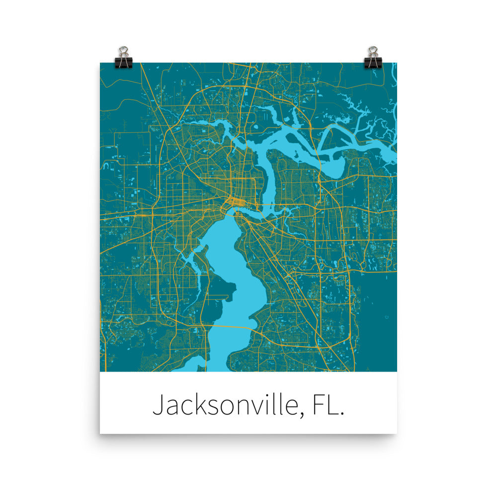 Jacksonville, FL. - Teal & Gold