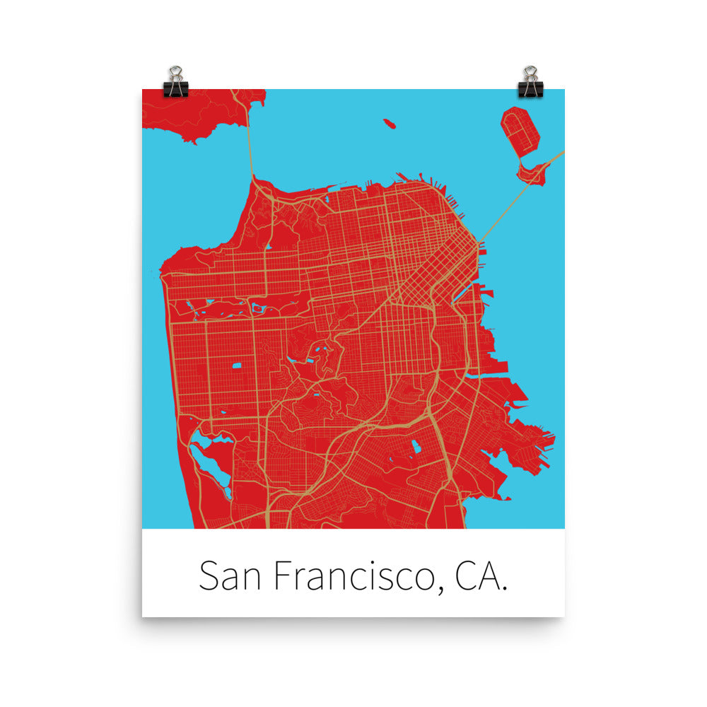 San Francisco, CA. - Red & Gold