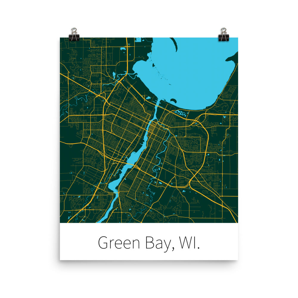 Green Bay, WI. - Dark Green & Gold