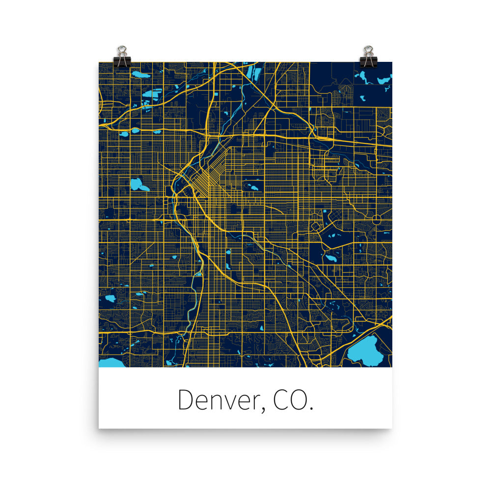 Denver, CO. - Midnight Blue & Yellow