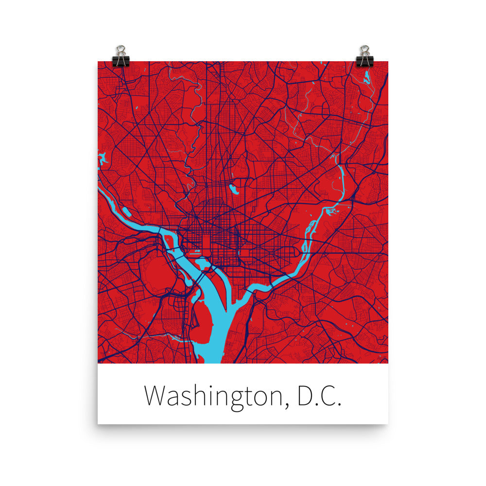 Washington, D.C. - Red & Navy Blue