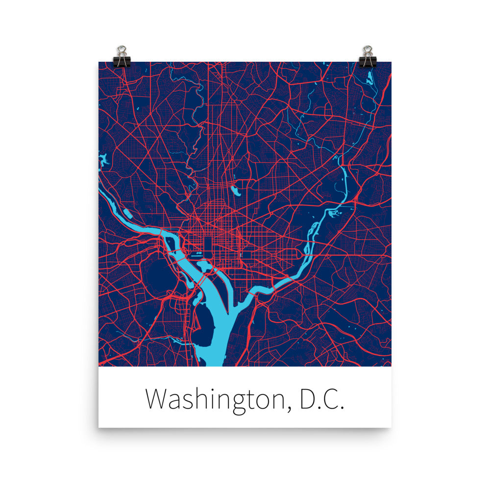 Washington, D.C. - Navy Blue & Red