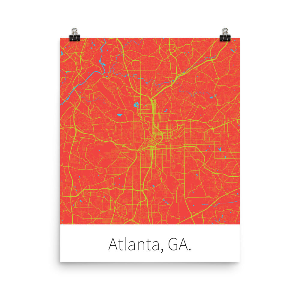 Atlanta, GA. - Red & Volt Green