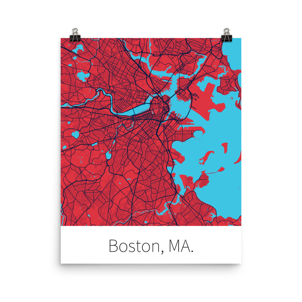 Boston, MA. - Red & Blue