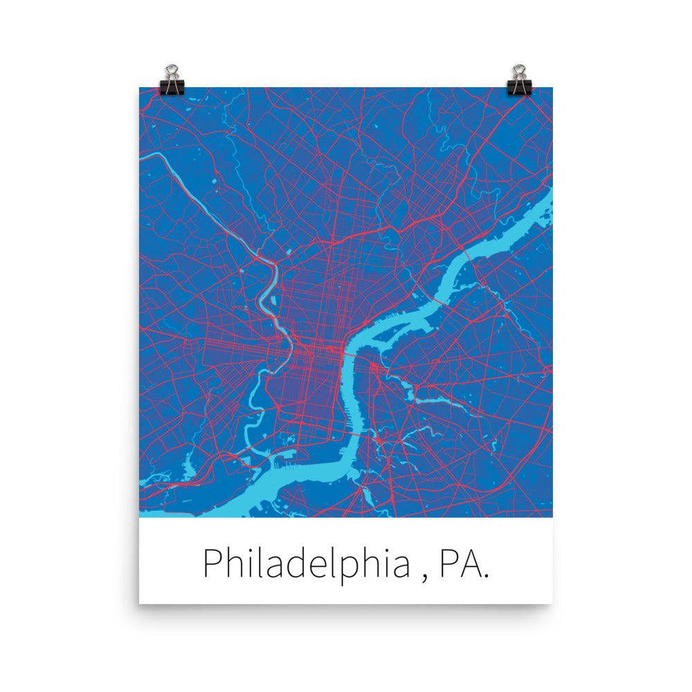 Philadelphia, PA. - Blue & Red