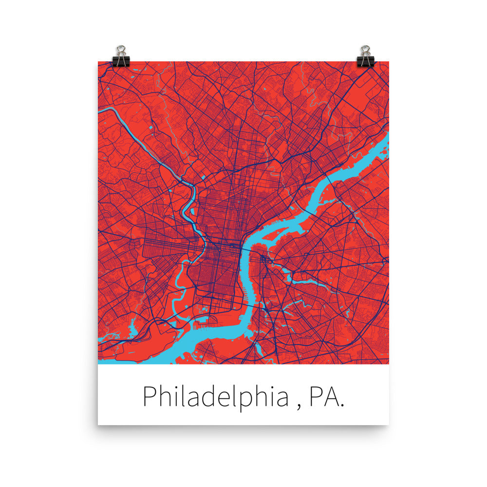 Philadelphia, PA. - Red & Blue