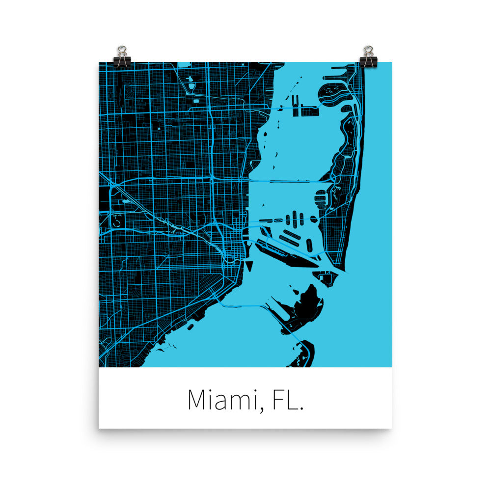 Miami, FL. - Black & Miami Blue