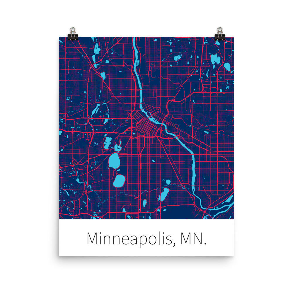 Minneapolis, MN. - Navy & Scarlet Red