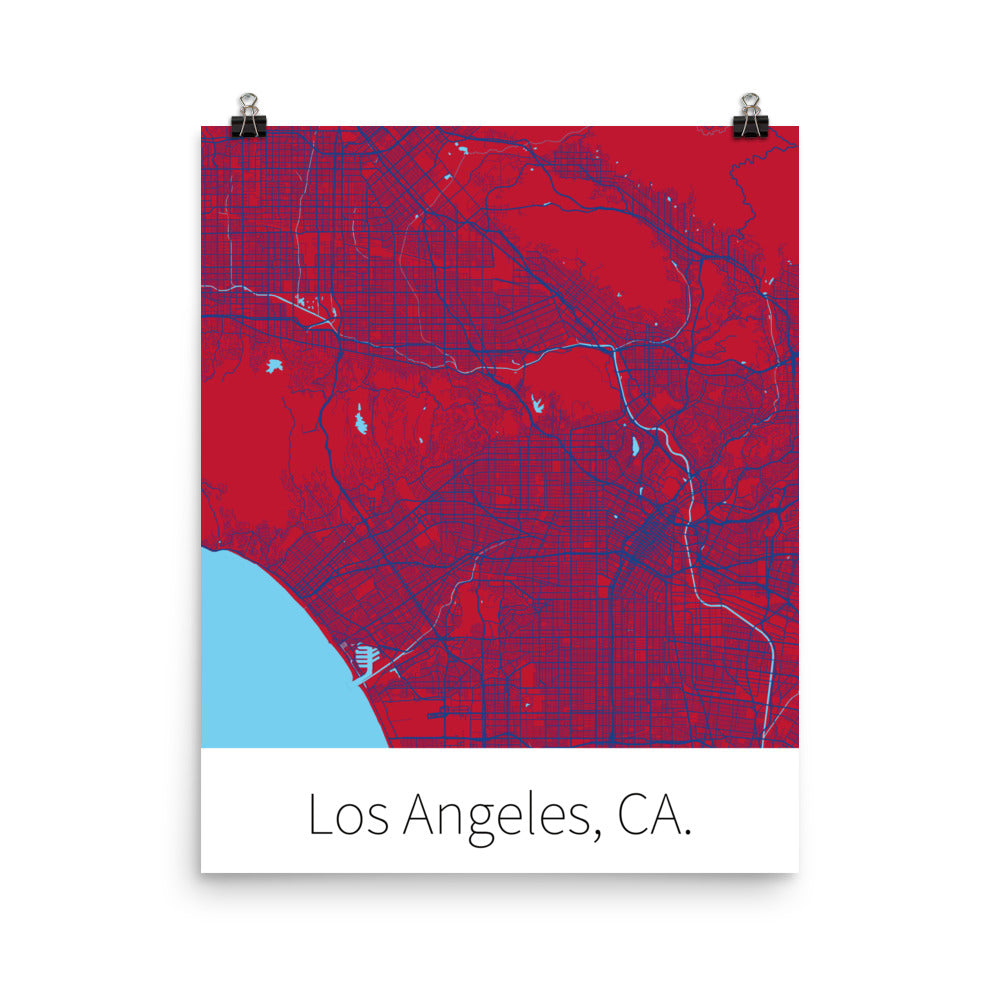 Los Angeles, CA. - Red & Blue