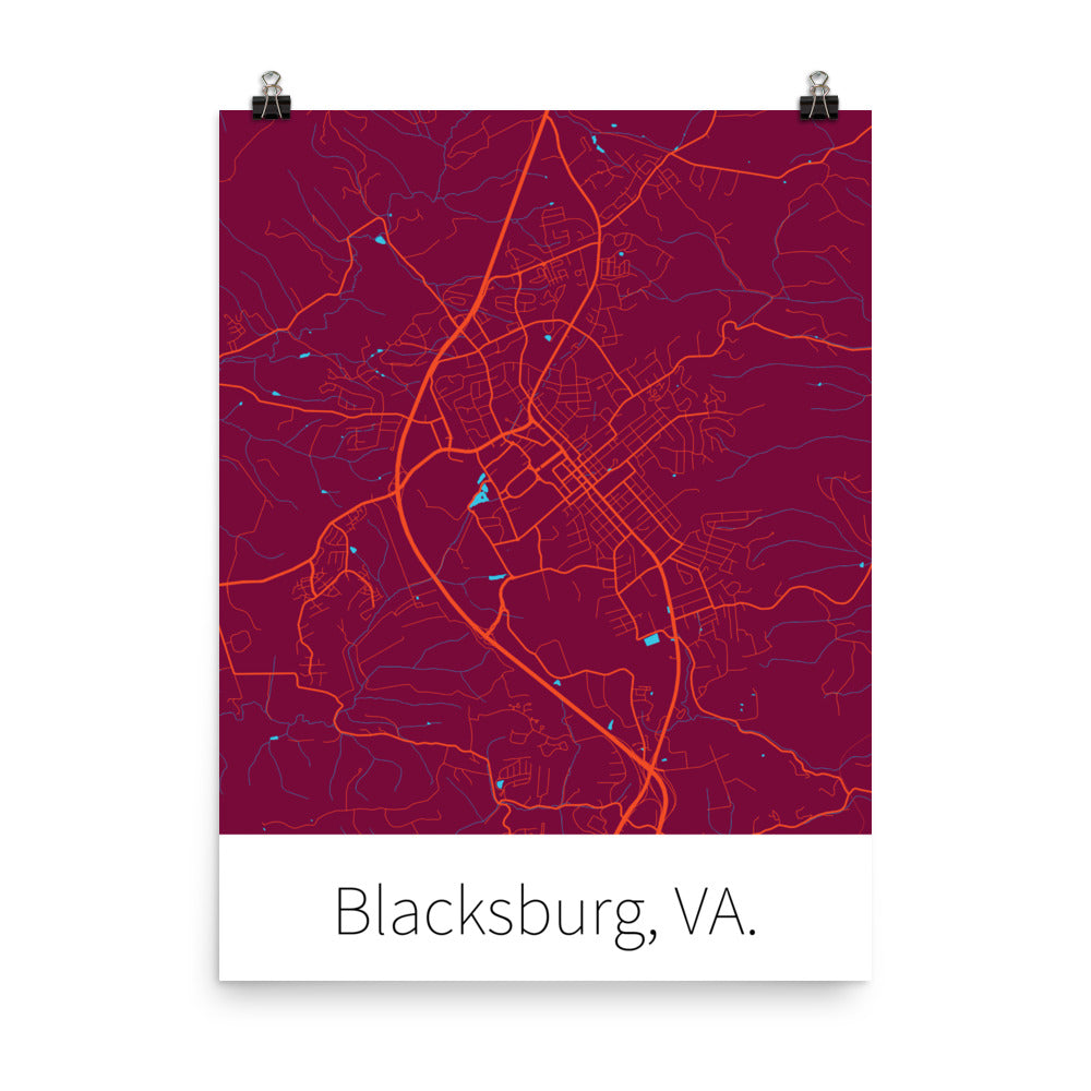 Blacksburg, VA. - Chicago Maroon & Burnt Orange