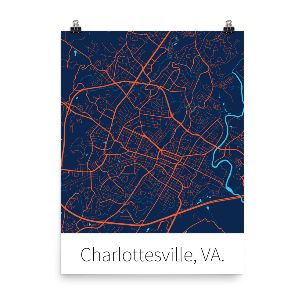 Charlottesville, VA. - Jefferson Blue & Cavalier Orange