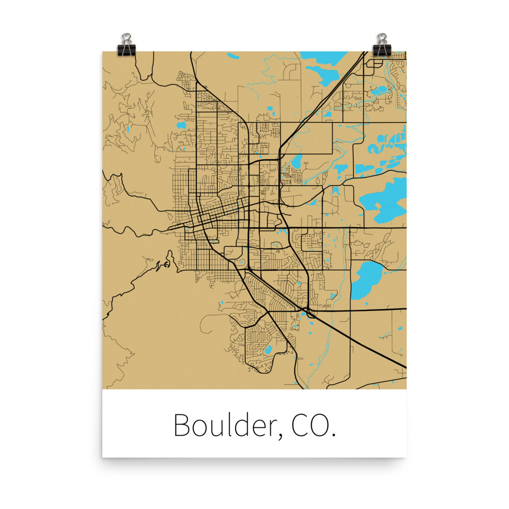 Boulder, CO. - Gold & Black