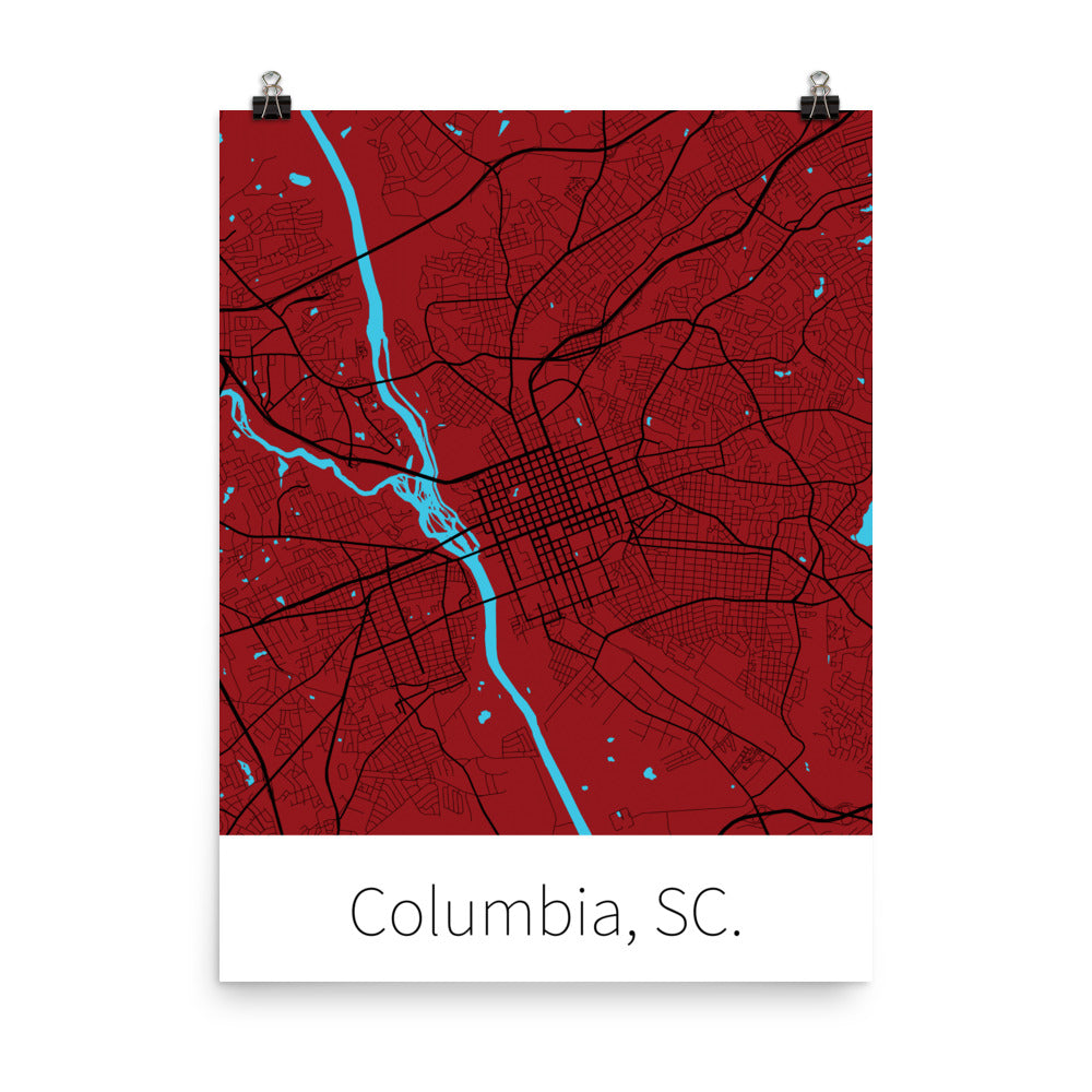 Columbia, SC. - Garnet & Black