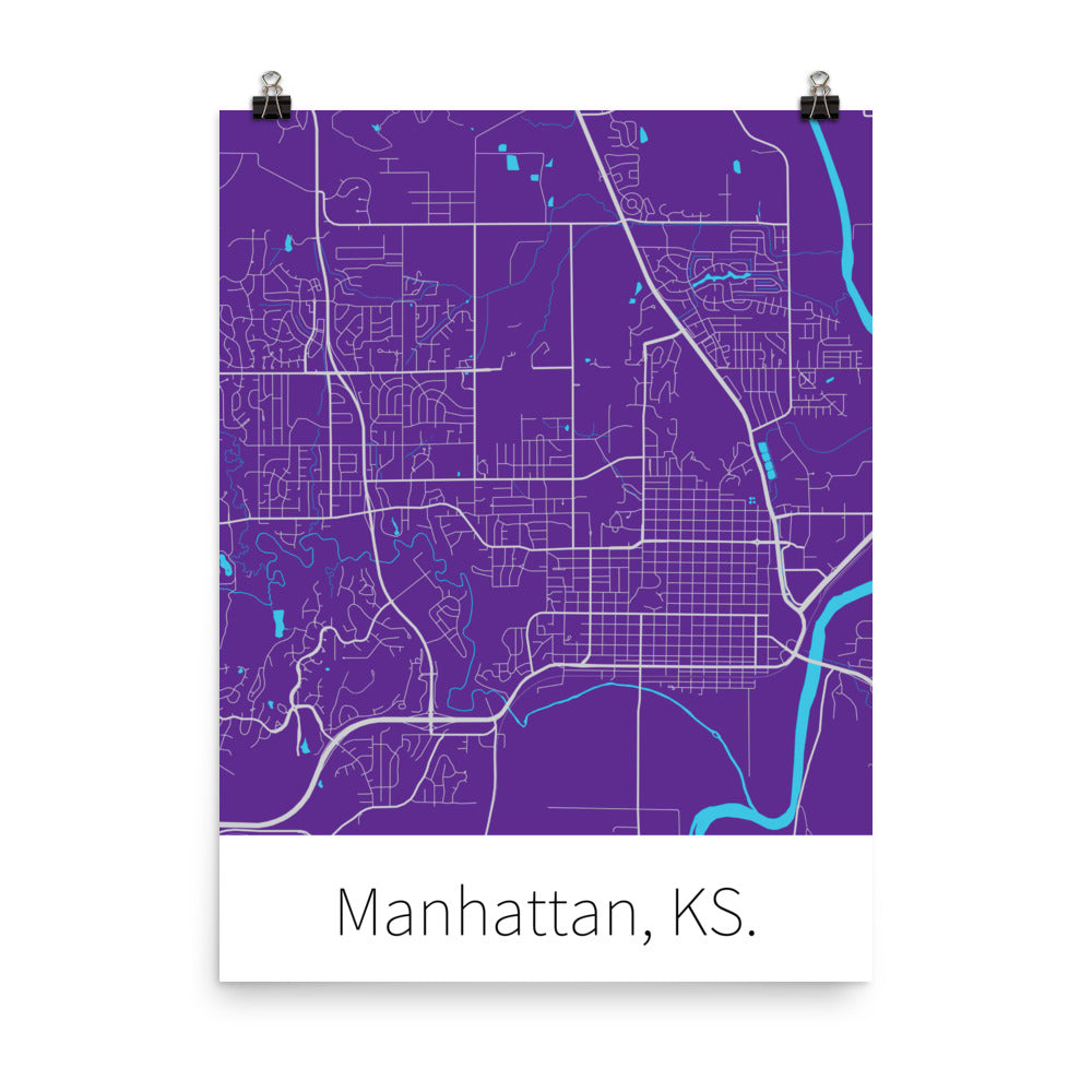 Manhattan, KS. - Purple & Light Gray