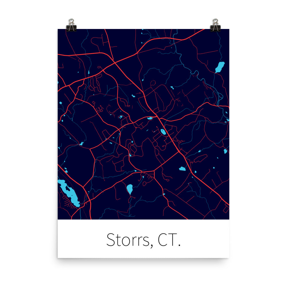 Storrs, CT. - Navy Blue & Red