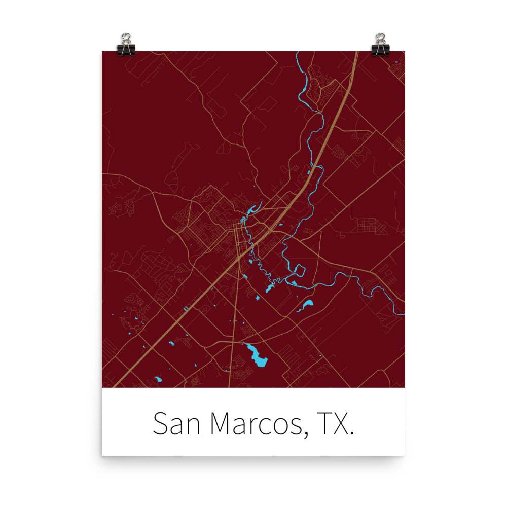 San Marcos, TX. - Maroon & Gold