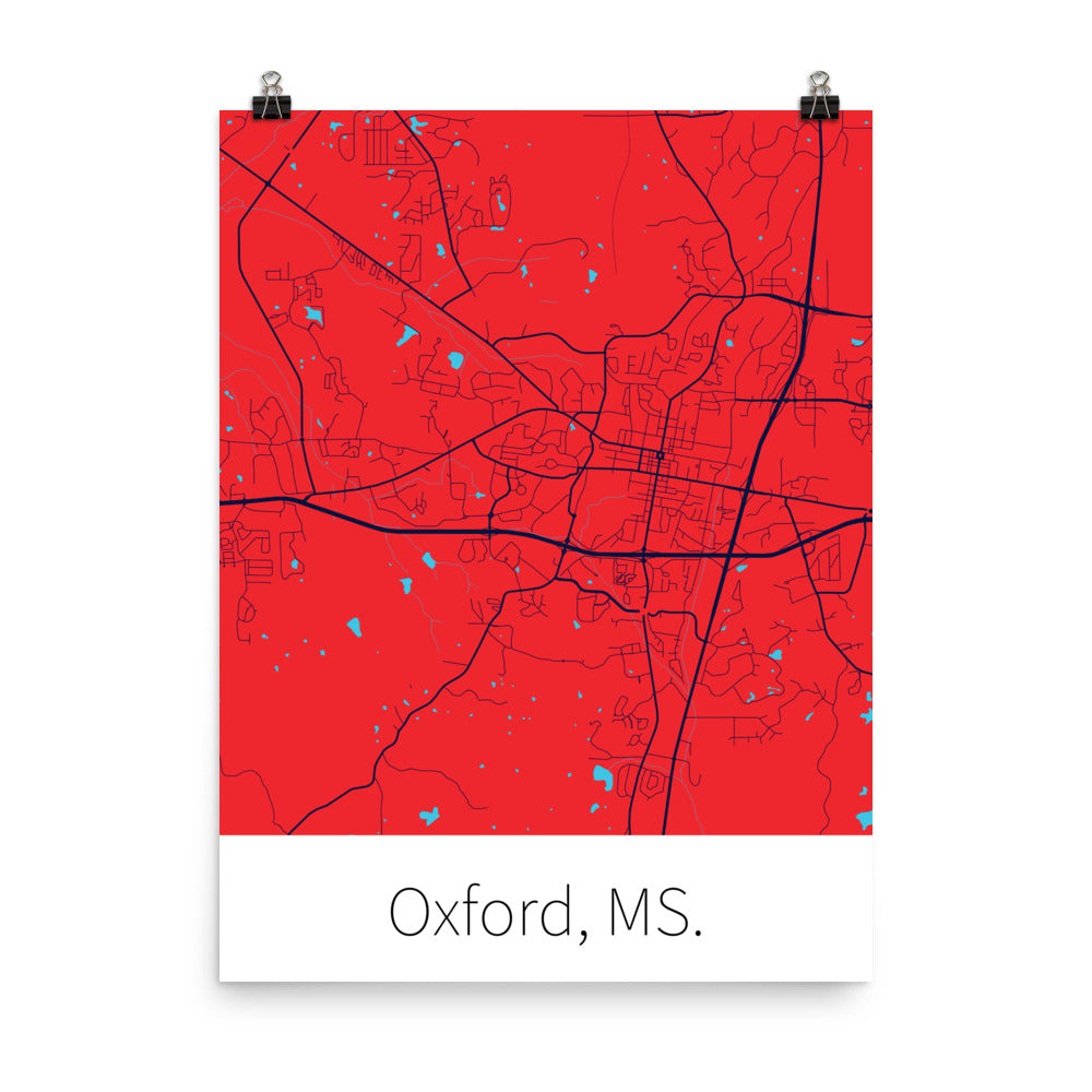 Oxford, MS. - Red & Navy Blue