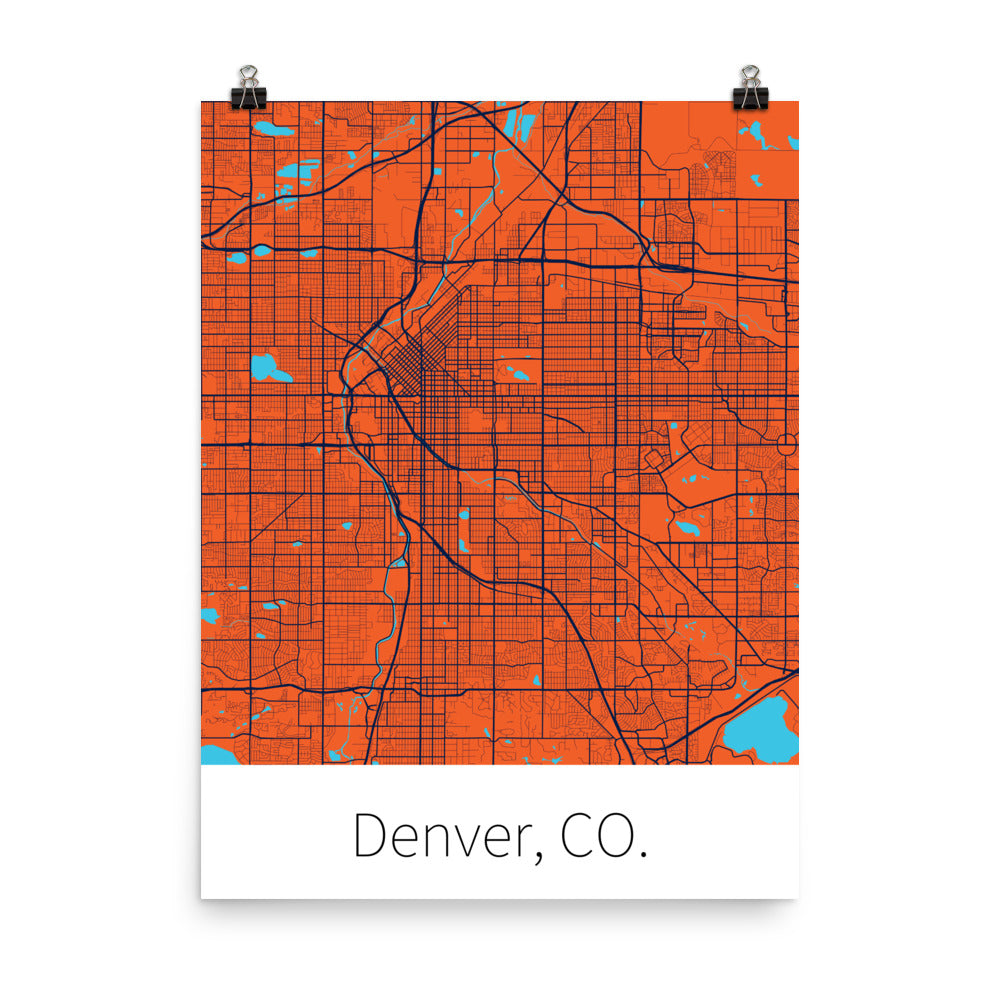 Denver, CO. - Orange & Navy