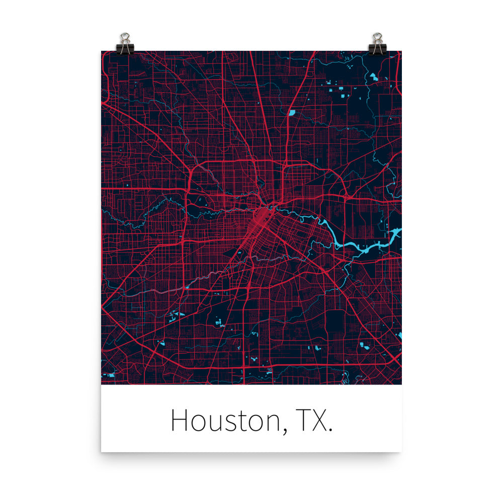 Houston, TX. - Deep Steel Blue & Battle Red