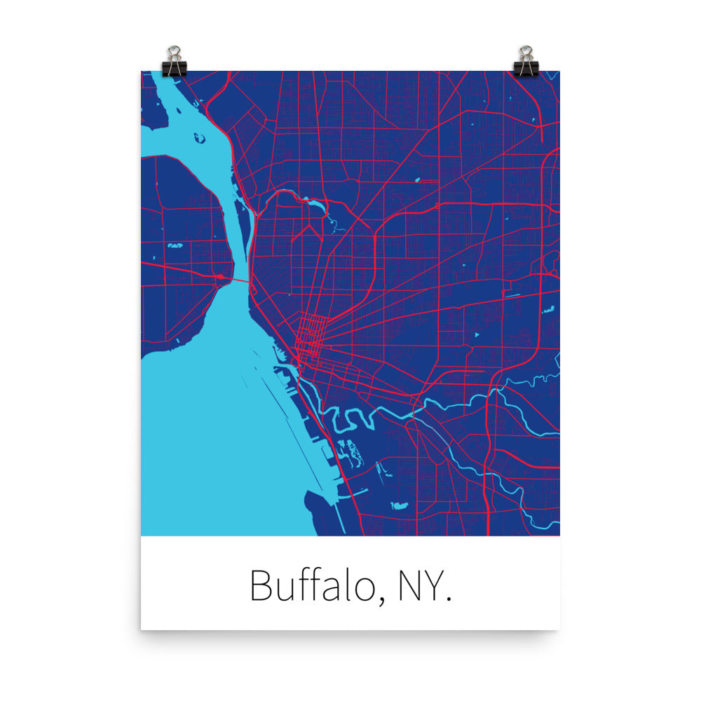 Buffalo, NY. - Blue & Red