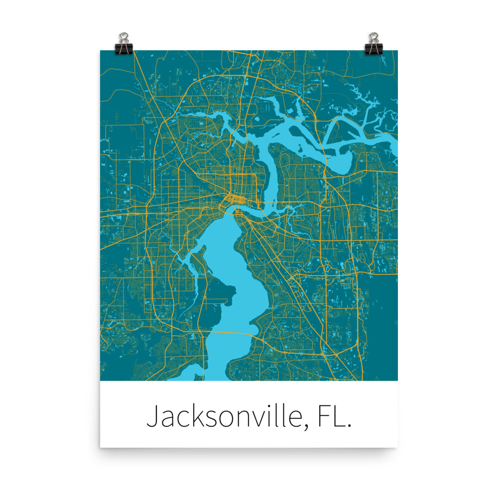 Jacksonville, FL. - Teal & Gold