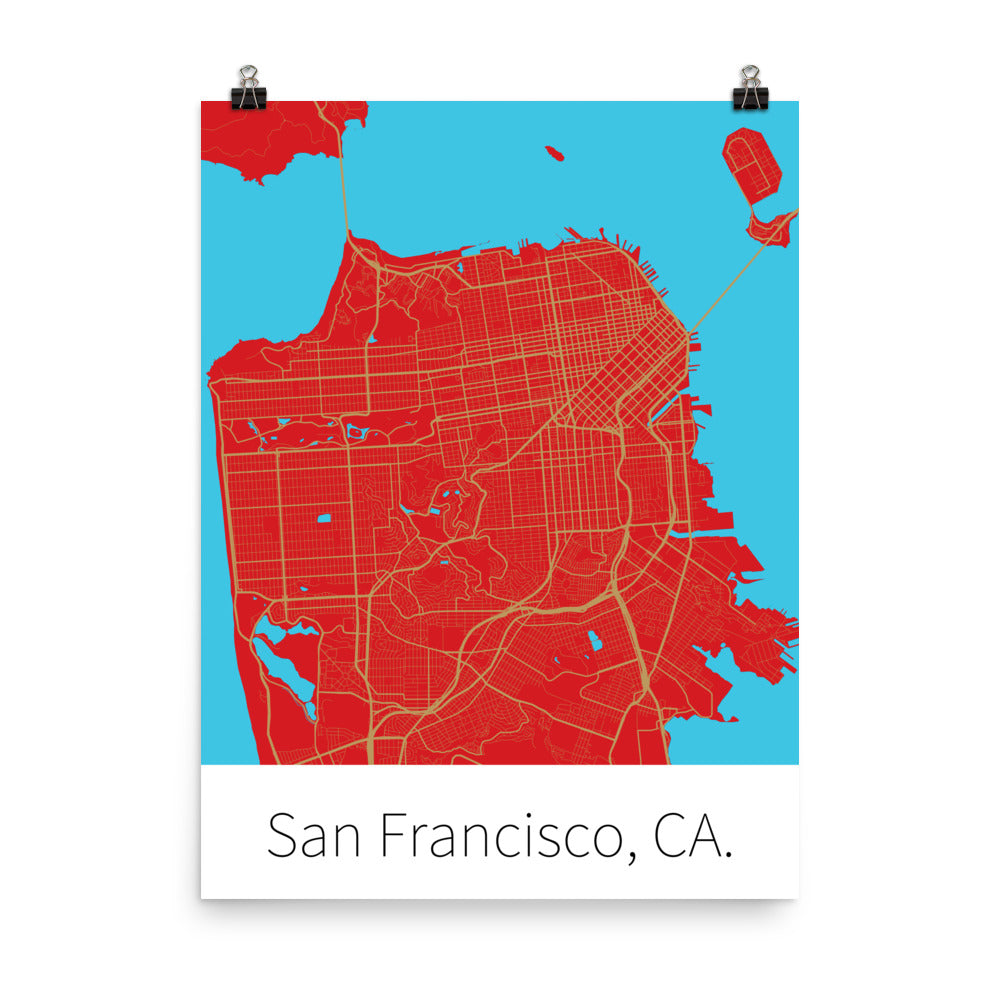 San Francisco, CA. - Red & Gold