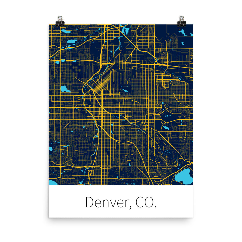 Denver, CO. - Midnight Blue & Yellow