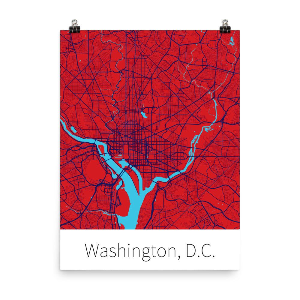 Washington, D.C. - Red & Navy Blue