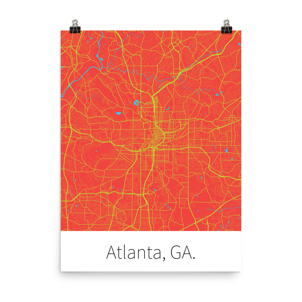 Atlanta, GA. - Red & Volt Green