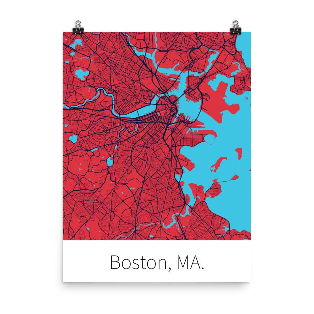 Boston, MA. - Red & Blue