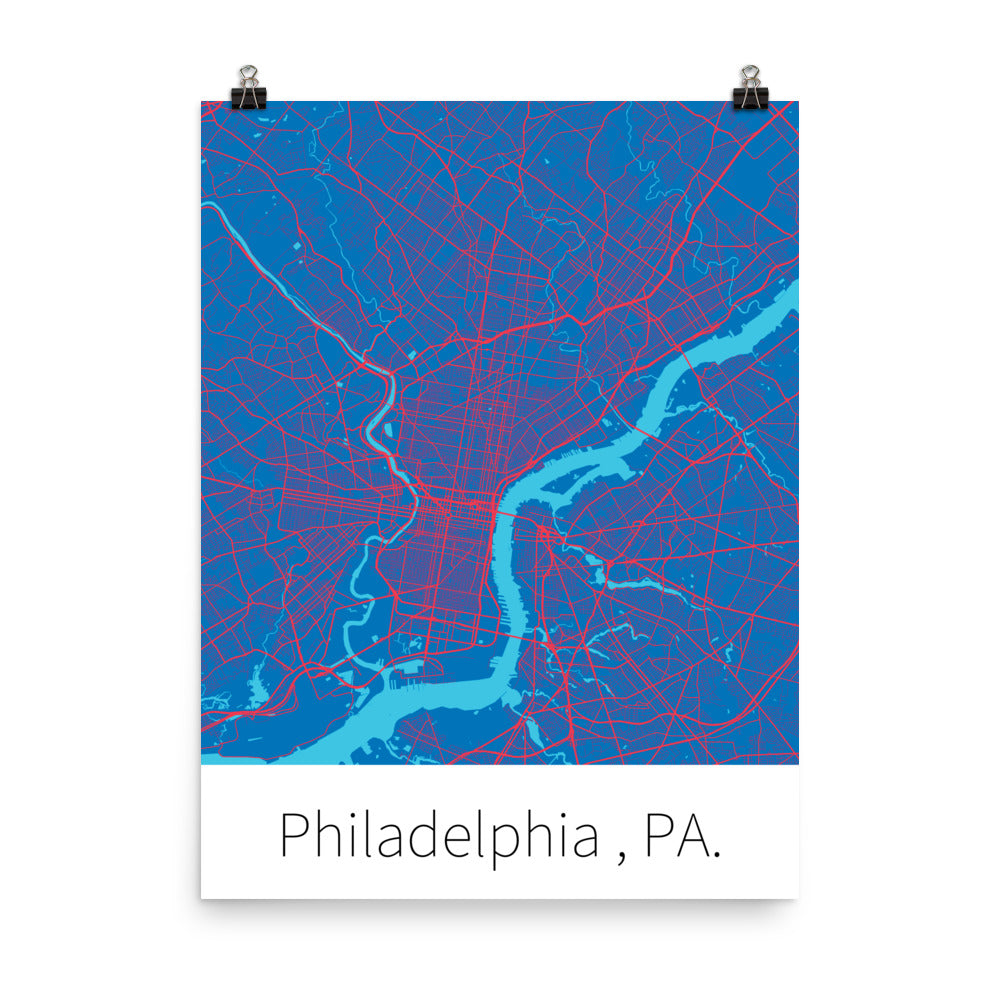 Philadelphia, PA. - Blue & Red