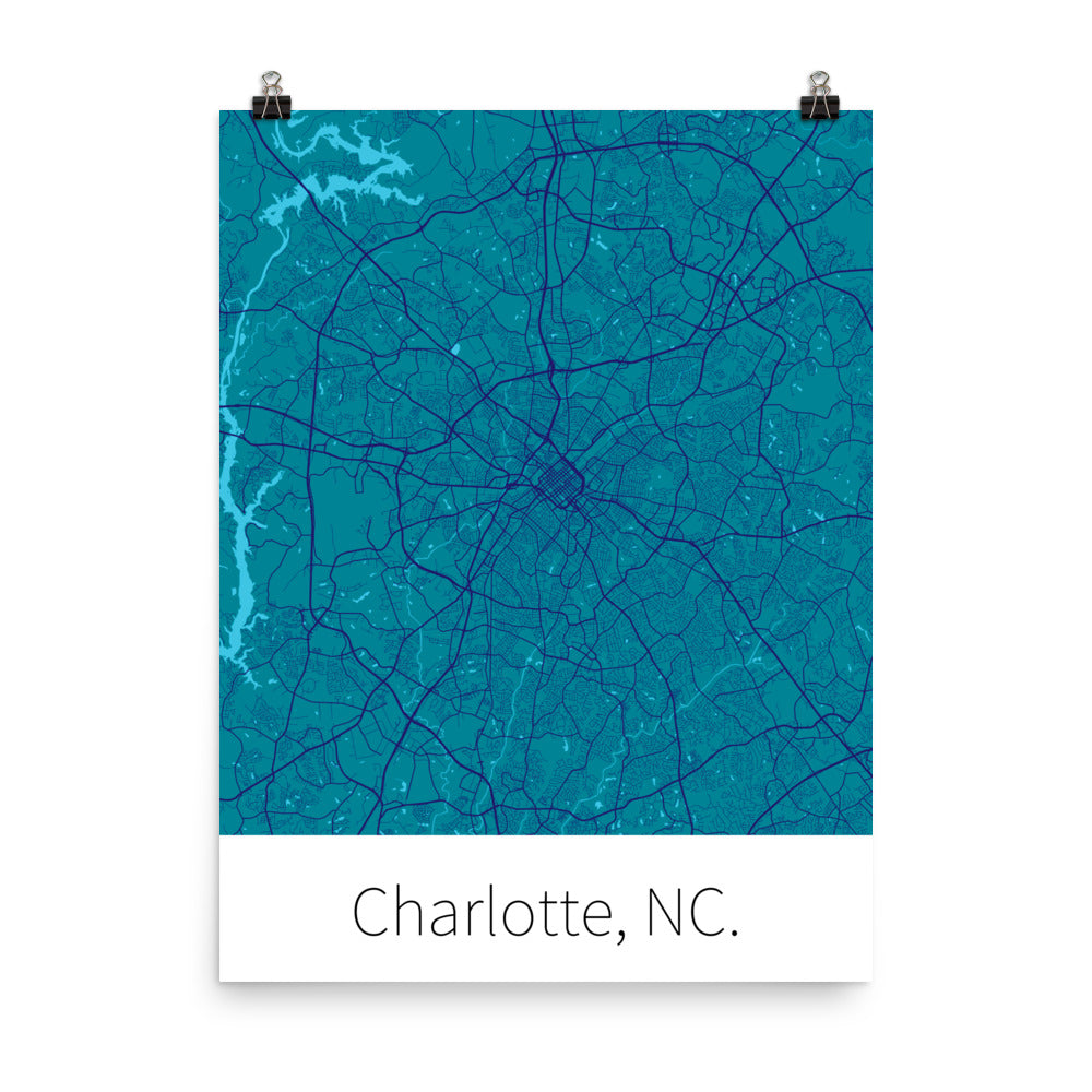 Charlotte, NC. - Teal & Purple