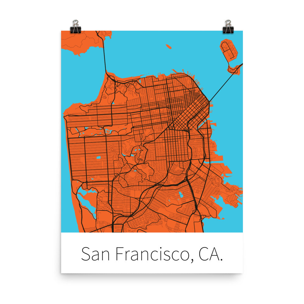 San Francisco, CA. - Orange & Black