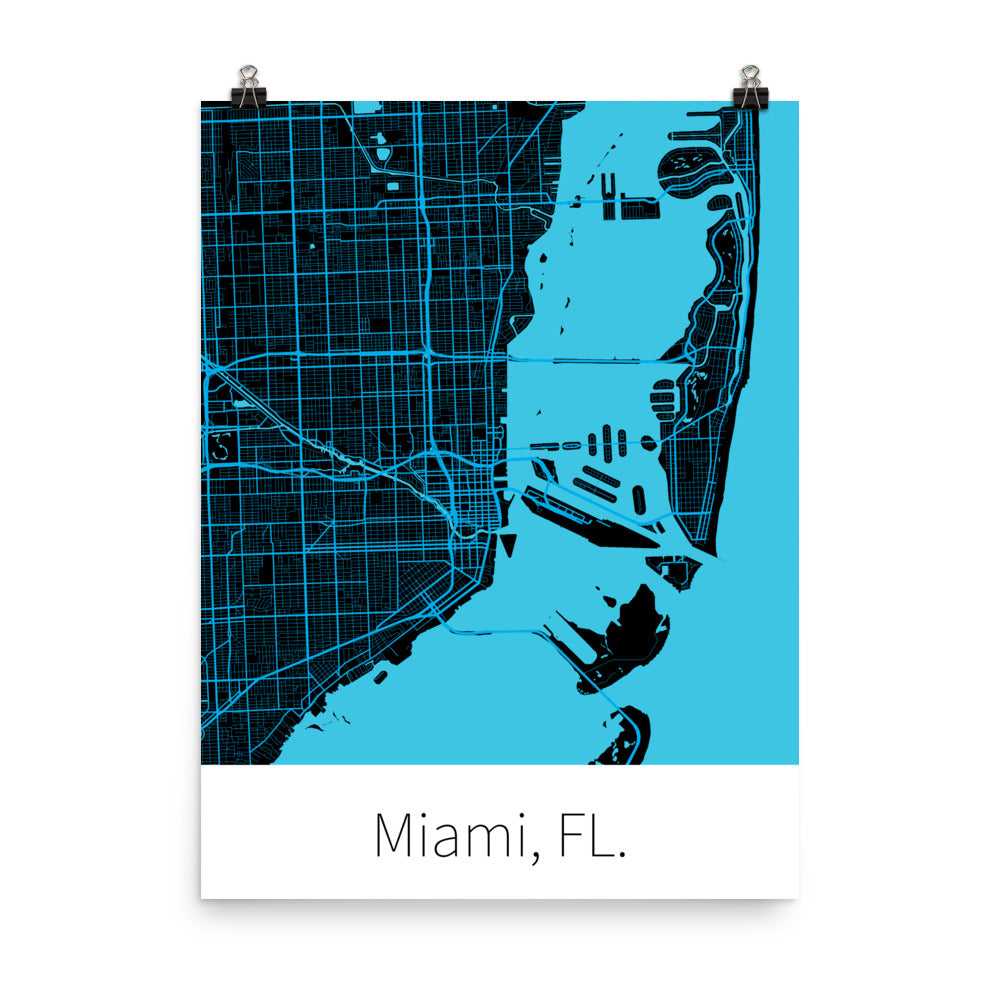 Miami, FL. - Black & Miami Blue