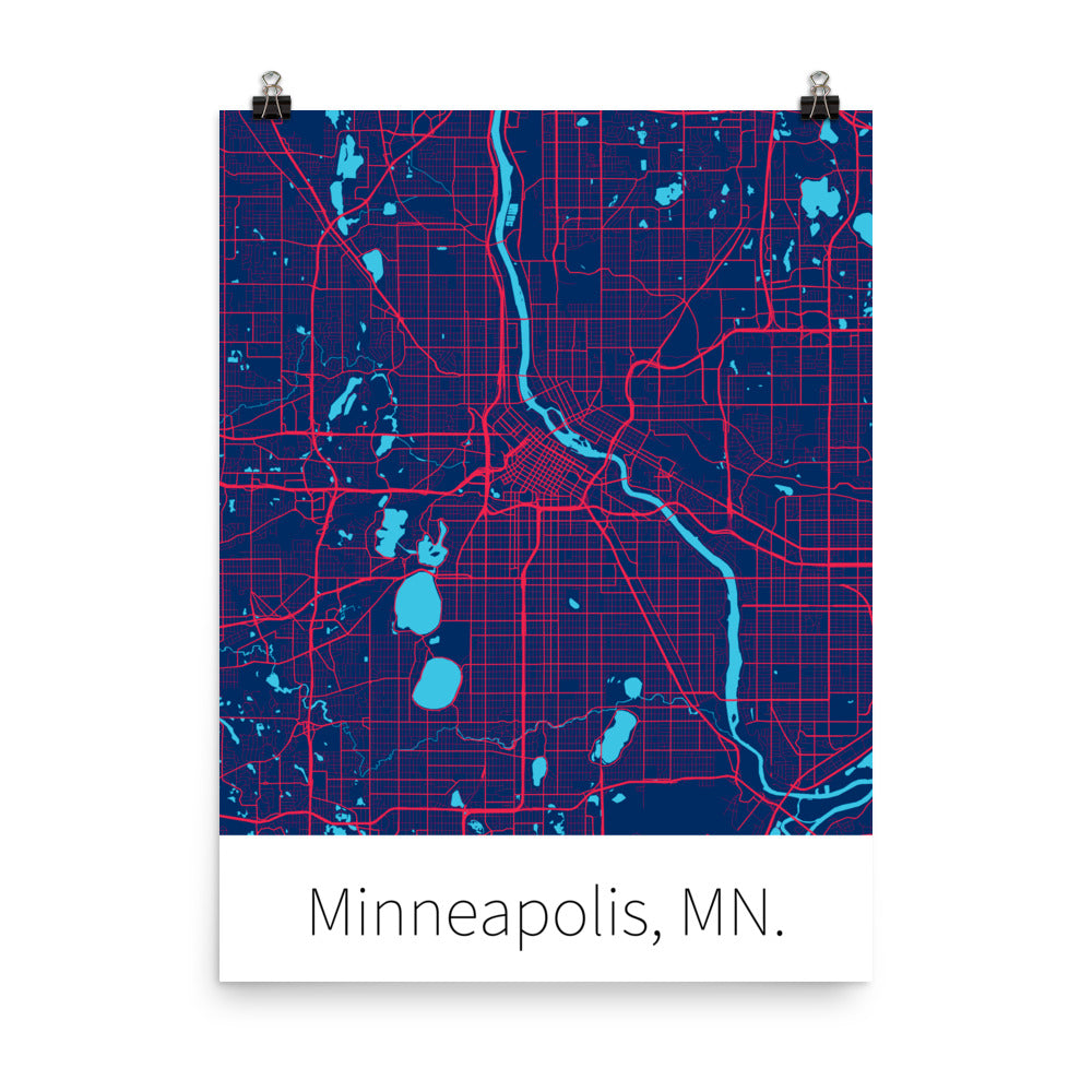 Minneapolis, MN. - Navy & Scarlet Red