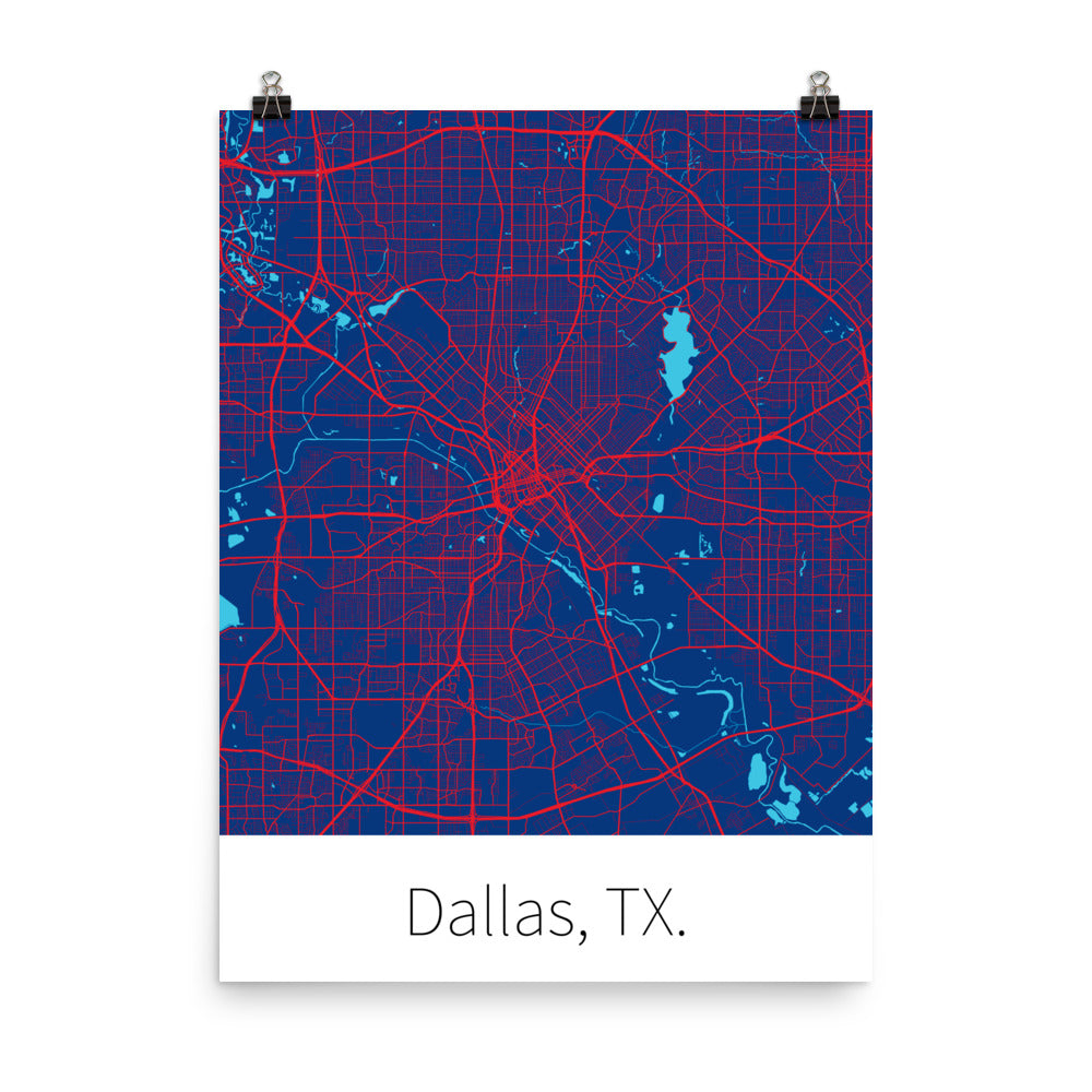 Dallas, TX. - Blue & Red