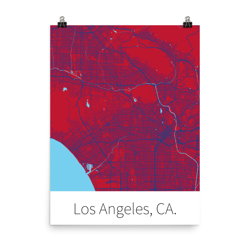 Los Angeles, CA. - Red & Blue