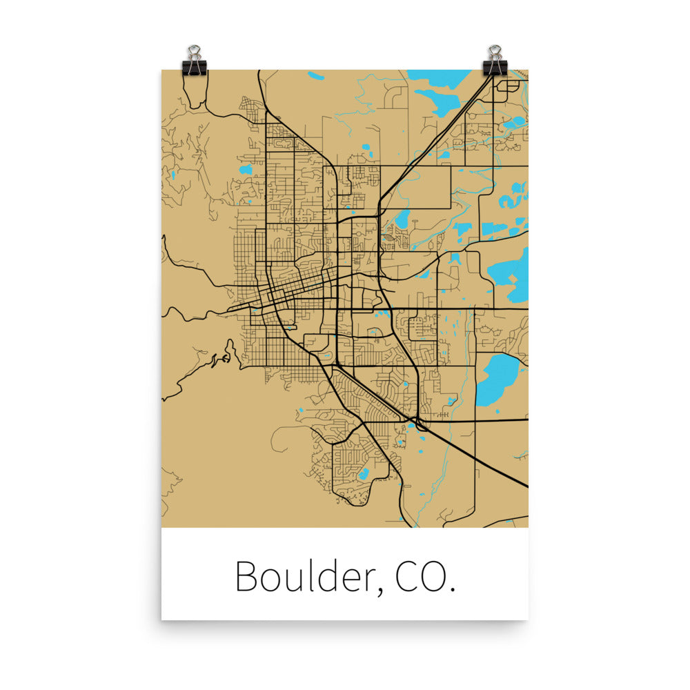 Boulder, CO. - Gold & Black