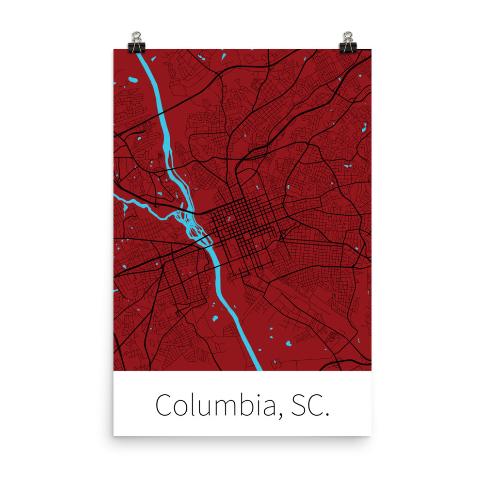 Columbia, SC. - Garnet & Black