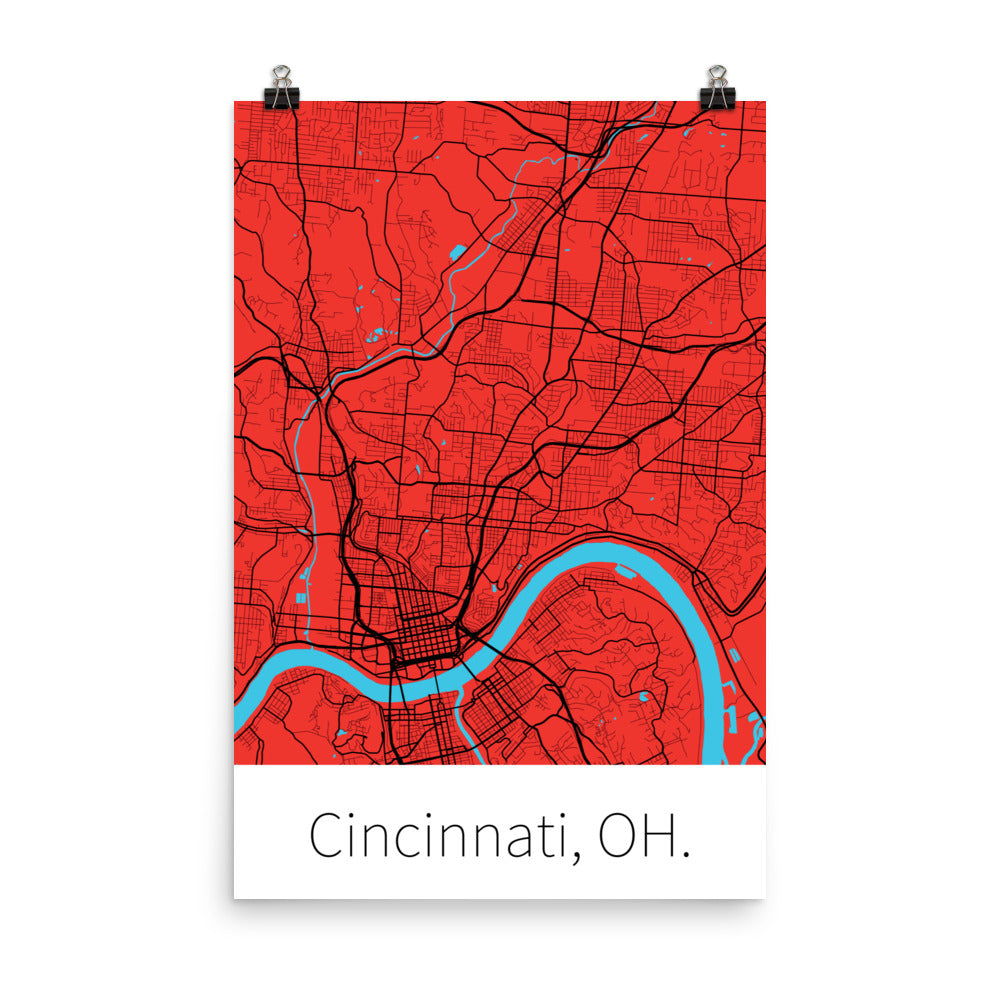 Cincinnati, OH. - Red & Black